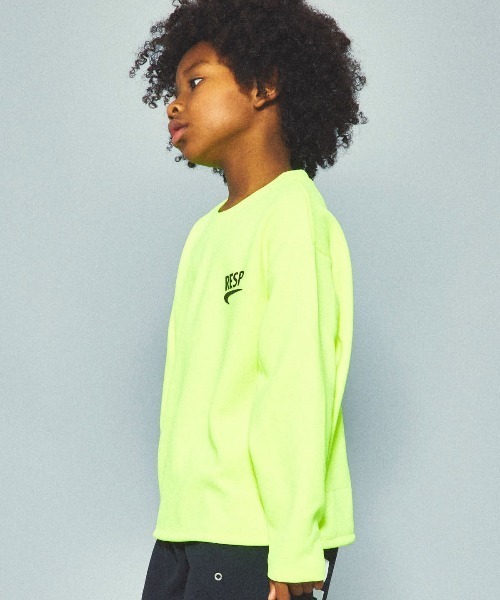 RE/SP(アールイーエスピー)の「RE/SP One Point L/S Tee / アールイーエスピー ワンポイントロングスリーブTシャツ(Tシャツ/カットソー・キッズ・ブラック/ライム・1/2/3/4)」の6枚目の写真