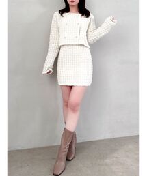 dazzlin | 【セットアップ対応】ツイードライクニットミニスカート(スカート)