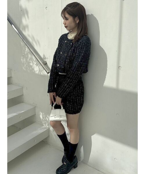 dazzlin（ダズリン）の「【セットアップ対応】ツイードライクニットミニスカート（スカート・レディース・ブラック/ブルー/アイボリー・SMALL/MEDIUM）」の18枚目の写真