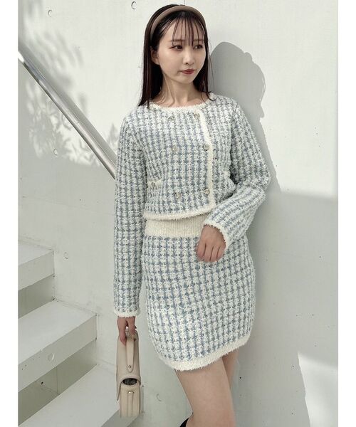 dazzlin（ダズリン）の「【セットアップ対応】ツイードライクニットミニスカート（スカート・レディース・ブラック/ブルー/アイボリー・SMALL/MEDIUM）」の14枚目の写真