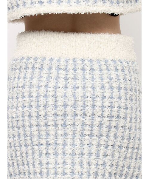 dazzlin（ダズリン）の「【セットアップ対応】ツイードライクニットミニスカート（スカート・レディース・ブラック/ブルー/アイボリー・SMALL/MEDIUM）」の4枚目の写真