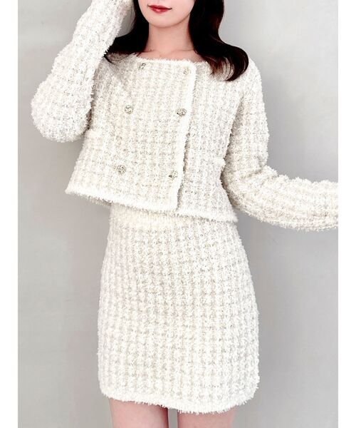 dazzlin（ダズリン）の「【セットアップ対応】ツイードライクニットミニスカート（スカート・レディース・ブラック/ブルー/アイボリー・SMALL/MEDIUM）」の22枚目の写真