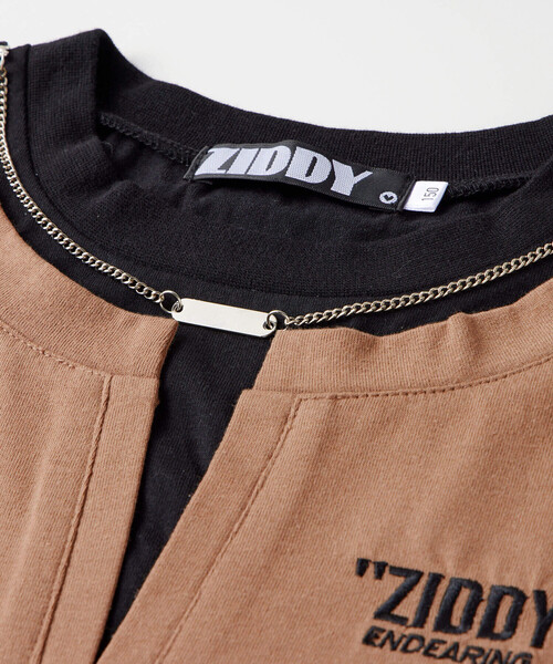 ZIDDY（ジディ）の「【 ニコ☆プチ 掲載 】ネックレス付きレイヤード風Tシャツ(130~160cm)（Tシャツ/カットソー・キッズ・パープル/ブラウン・130cm/140cm/150cm/160cm）」の12枚目の写真