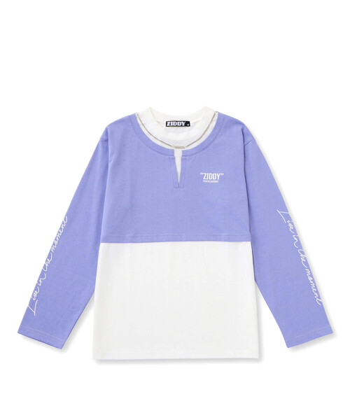 ZIDDY（ジディ）の「【 ニコ☆プチ 掲載 】ネックレス付きレイヤード風Tシャツ(130~160cm)（Tシャツ/カットソー・キッズ・パープル/ブラウン・130cm/140cm/150cm/160cm）」の15枚目の写真