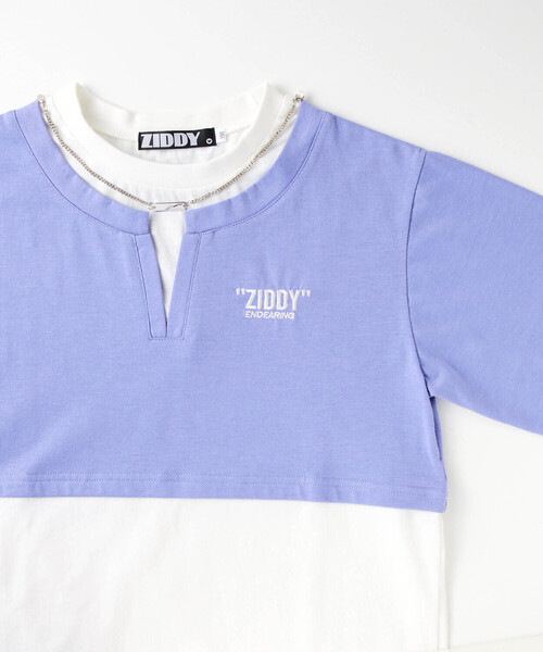 ZIDDY（ジディ）の「【 ニコ☆プチ 掲載 】ネックレス付きレイヤード風Tシャツ(130~160cm)（Tシャツ/カットソー・キッズ・パープル/ブラウン・130cm/140cm/150cm/160cm）」の17枚目の写真