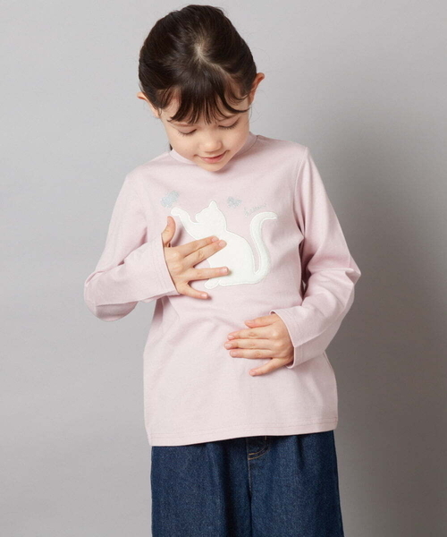 a.v.v（アーヴェヴェ）の「[100-130]アソートアートロンＴ（Tシャツ/カットソー・キッズ・ライトピンク/アイボリー/ダークインディゴブルー・100/120/110/130）」の4枚目の写真