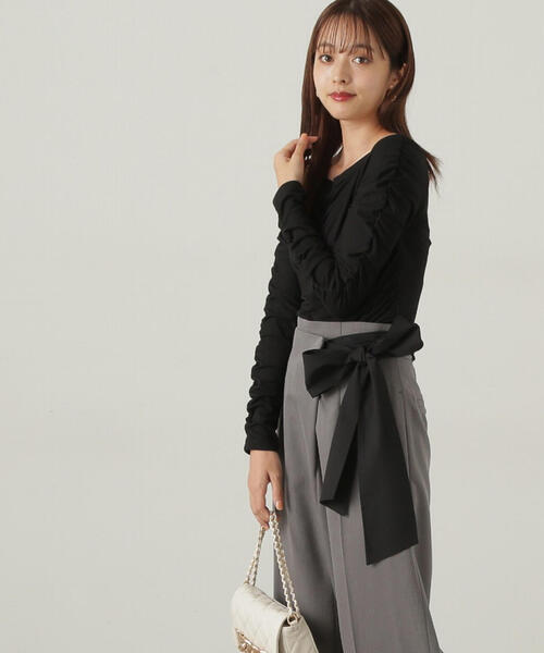 PROPORTION BODY DRESSING(プロポーションボディドレッシング)の「シャーリングロングT / 1214260903(Tシャツ/カットソー・レディース・ブラック/グレー/オフホワイト・FREE)」の13枚目の写真