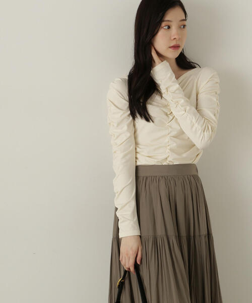 PROPORTION BODY DRESSING(プロポーションボディドレッシング)の「シャーリングロングT / 1214260903(Tシャツ/カットソー・レディース・ブラック/グレー/オフホワイト・FREE)」の5枚目の写真