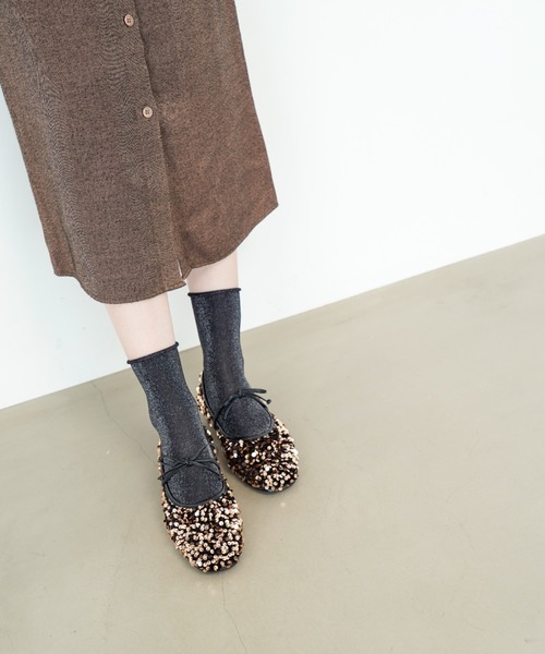 Launa lea ballet（ラウナレア バレエ）の「【大人気】スパンコールバレエシューズ(B7608A)（バレエシューズ・レディース・プラチナム/ブラック/シルバー・22.0cm/25.0cm/24.5cm/24.0cm/23.5cm/23.0cm/22.5cm）」の8枚目の写真