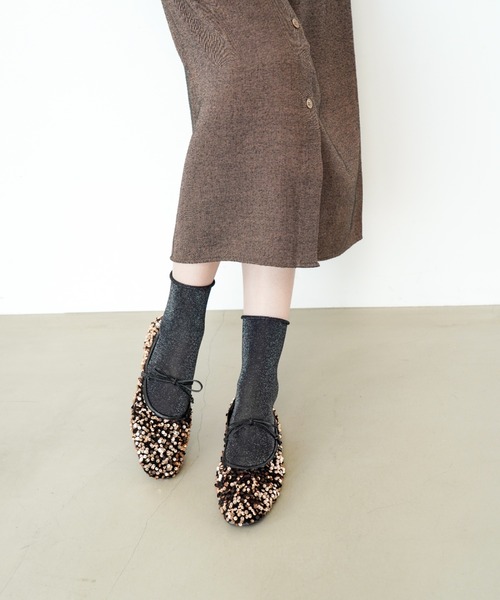 Launa lea ballet（ラウナレア バレエ）の「【大人気】スパンコールバレエシューズ(B7608A)（バレエシューズ・レディース・プラチナム/ブラック/シルバー・22.0cm/25.0cm/24.5cm/24.0cm/23.5cm/23.0cm/22.5cm）」の9枚目の写真