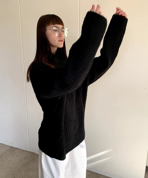 LONSLAN(ロンスラン)の「ボリュームタートルネックニット LON24a037(ニット/セーター・レディース・ブラック/グレー・FREE)」の5枚目の写真
