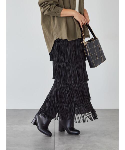 Lugnoncure（ルノンキュール）の「フリンジナロースカート（スカート