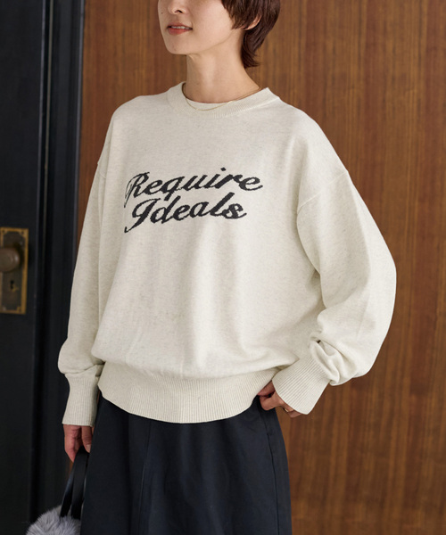 JOURNAL STANDARD relume(ジャーナルスタンダード レリューム)の「コットンカシミヤロゴニット(ニット/セーター・レディース・チャコールグレー/ネイビー/グリーン/ホワイト系その他・FREE)」の2枚目の写真