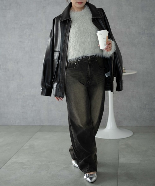 WEGO（ウィゴー）の「WEGO/シャギーショートプルオーバー（ニット/セーター・レディース・ホワイト系その他5/レッド/ライトグレー/ダークグレー・FREE）」の17枚目の写真