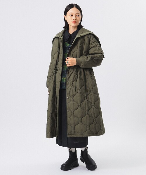 【BEAMS BOY】ナイロンキルティングフードコート BEAMS BOY（ビームス ボーイ）ナイロン キルティング フード