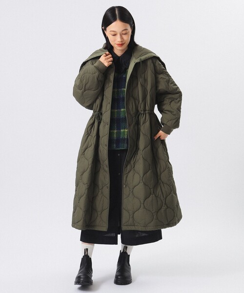 【BEAMS BOY】ナイロンキルティングフードコート BEAMS BOY ビームスボーイ/ナイロン キルティングフードコート