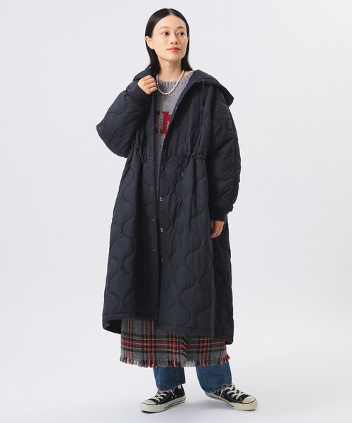 BEAMS BOY(ビームスボーイ)の「ナイロン キルティング フード コート(その他アウター・レディース・オリーブ/ダークネイビー・ONE SIZE)」の16枚目の写真