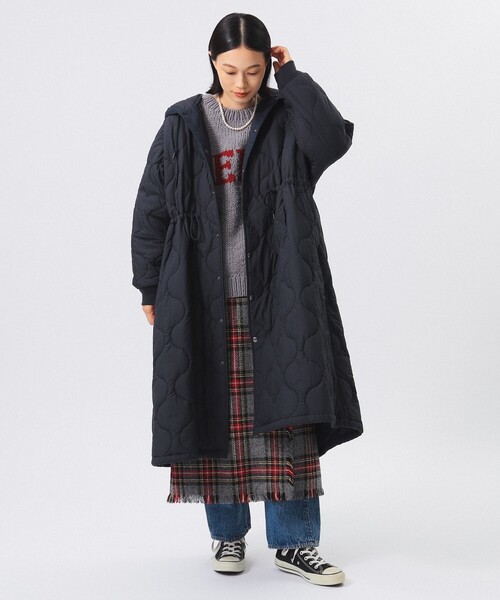 【BEAMS BOY】ナイロンキルティングフードコート BEAMS BOY（ビームス ボーイ）ナイロン キルティング フード