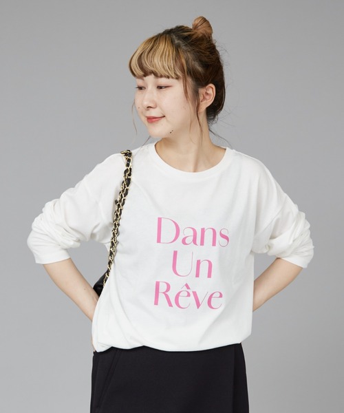 Rouge vif（ルージュヴィフ）の「【一部店舗限定】フロントロゴロンT Dans Un Reve（Tシャツ/カットソー・レディース・ピンク/スミクロ・フリー）」の3枚目の写真