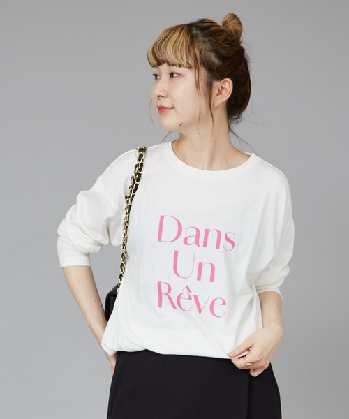 Rouge vif（ルージュヴィフ）の「【一部店舗限定】フロントロゴロンT Dans Un Reve（Tシャツ/カットソー・レディース・ピンク/スミクロ・フリー）」の5枚目の写真