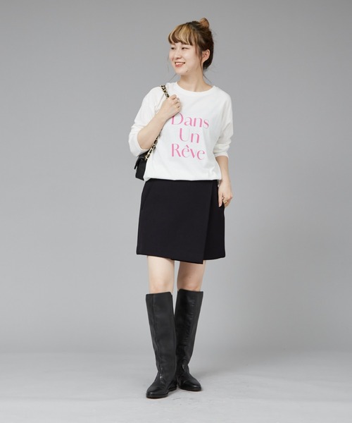 Rouge vif（ルージュヴィフ）の「【一部店舗限定】フロントロゴロンT Dans Un Reve（Tシャツ/カットソー・レディース・ピンク/スミクロ・フリー）」の6枚目の写真