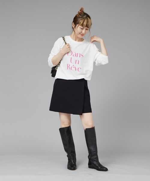 Rouge vif（ルージュヴィフ）の「【一部店舗限定】フロントロゴロンT Dans Un Reve（Tシャツ/カットソー・レディース・ピンク/スミクロ・フリー）」の7枚目の写真