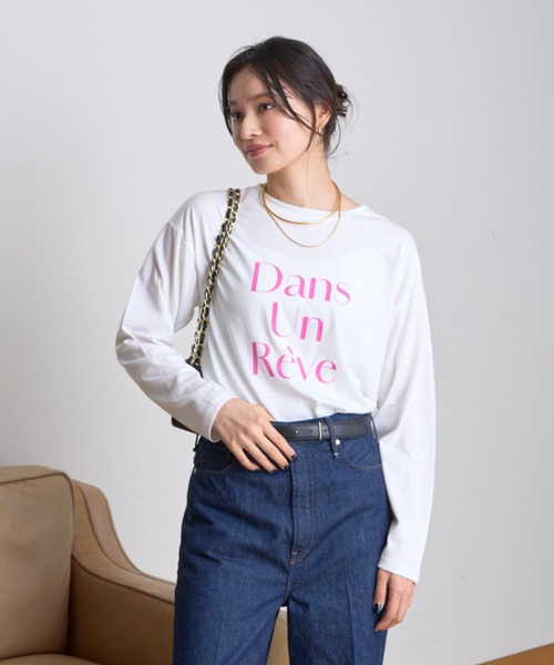 Rouge vif（ルージュヴィフ）の「【一部店舗限定】フロントロゴロンT Dans Un Reve（Tシャツ/カットソー・レディース・ピンク/スミクロ・フリー）」の10枚目の写真