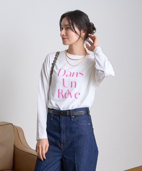 Rouge vif（ルージュヴィフ）の「【一部店舗限定】フロントロゴロンT Dans Un Reve（Tシャツ/カットソー・レディース・ピンク/スミクロ・フリー）」の11枚目の写真