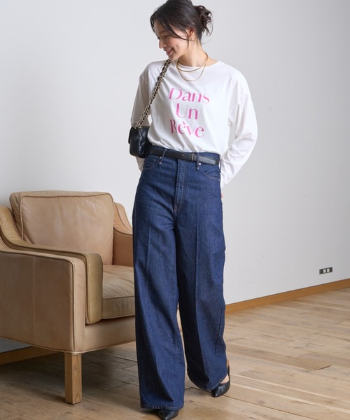 Rouge vif（ルージュヴィフ）の「【一部店舗限定】フロントロゴロンT Dans Un Reve（Tシャツ/カットソー・レディース・ピンク/スミクロ・フリー）」の12枚目の写真