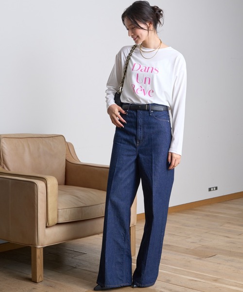 Rouge vif（ルージュヴィフ）の「【一部店舗限定】フロントロゴロンT Dans Un Reve（Tシャツ/カットソー・レディース・ピンク/スミクロ・フリー）」の13枚目の写真