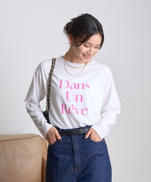 Rouge vif（ルージュヴィフ）の「【一部店舗限定】フロントロゴロンT Dans Un Reve（Tシャツ/カットソー・レディース・ピンク/スミクロ・フリー）」の15枚目の写真