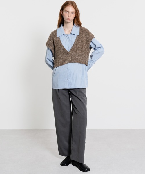 ELOOPS（イーループス）の「【ELOOPS】メランジニットクロップドベスト（ベスト・レディース・ブラウン・FREE）」の7枚目の写真