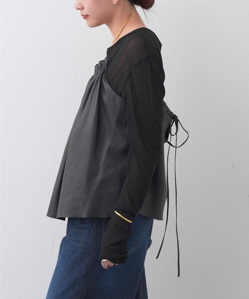 HERITANOVUM】レザーキャミブラウス