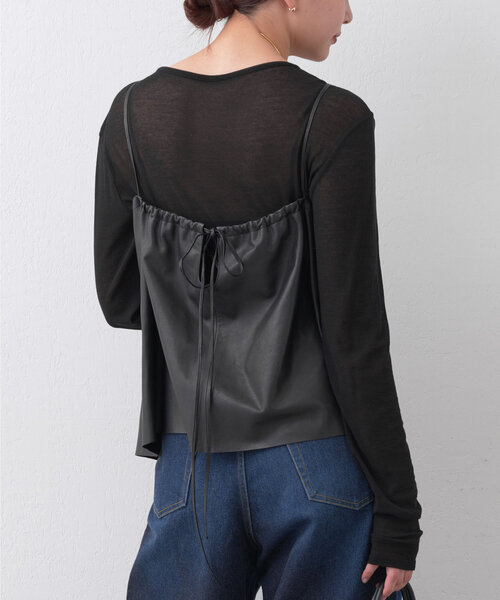 【HERITANOVUM】レザーキャミブラウス HERITANOVUM】レザーキャミブラウス