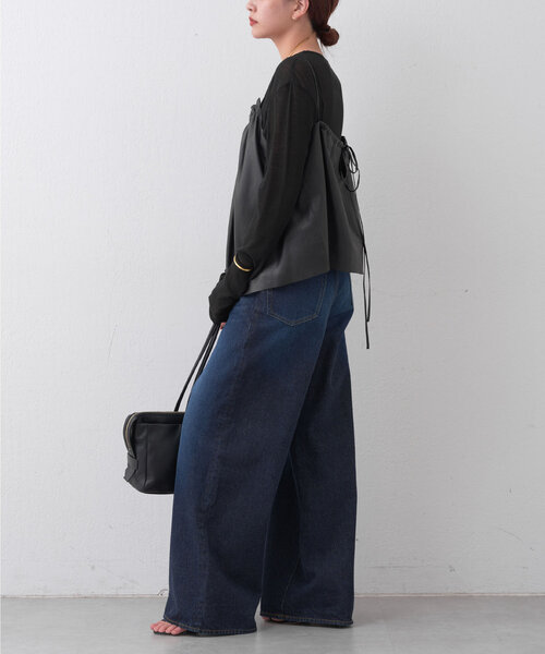 HERITANOVUM】レザーキャミブラウス