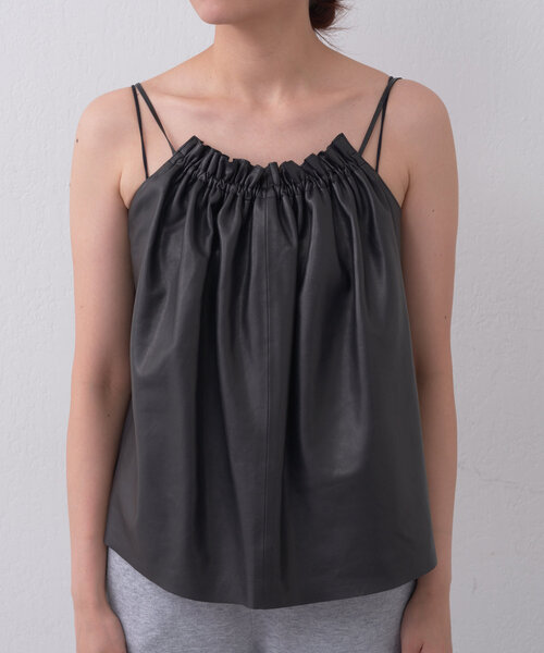 【HERITANOVUM】レザーキャミブラウス HERITANOVUM】レザーキャミブラウス