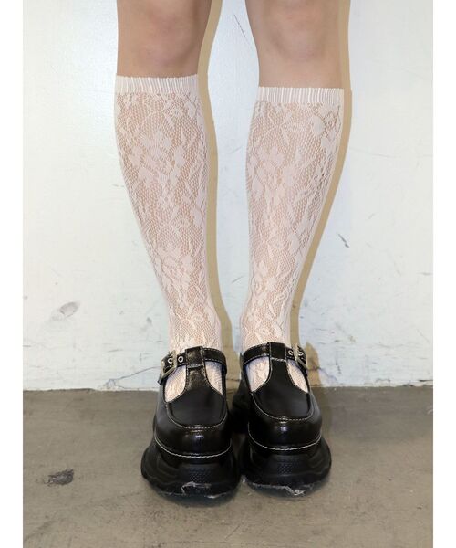 jouetie(ジュエティ)の「レースソックス(ソックス/靴下・レディース・ブラック/オフホワイト・FREE)」の3枚目の写真