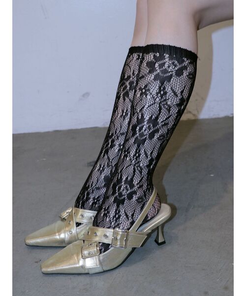 jouetie(ジュエティ)の「レースソックス(ソックス/靴下・レディース・ブラック/オフホワイト・FREE)」の5枚目の写真