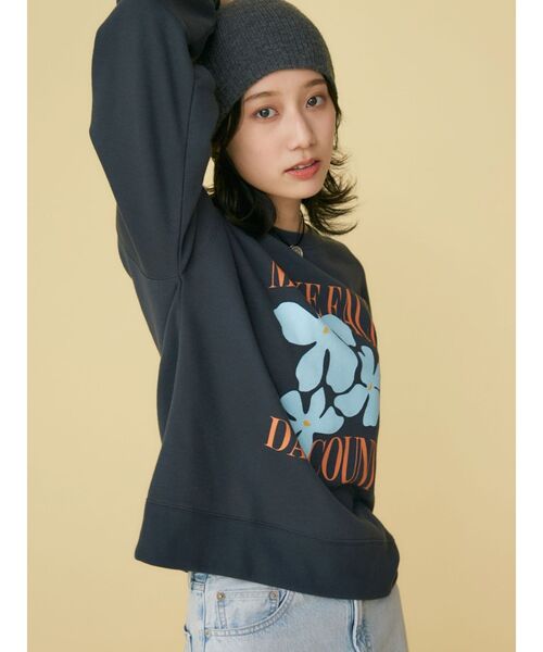 Ungrid（アングリッド）の「【WEB限定】フラワープリントスウェット（スウェット・レディース・イエロー/ライトグレー/チャコールグレー・FREE）」の5枚目の写真