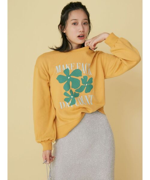 Ungrid（アングリッド）の「【WEB限定】フラワープリントスウェット（スウェット・レディース・イエロー/ライトグレー/チャコールグレー・FREE）」の10枚目の写真