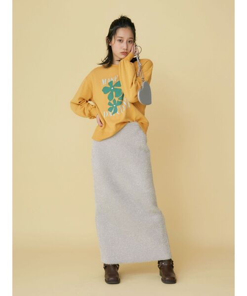 Ungrid（アングリッド）の「【WEB限定】フラワープリントスウェット（スウェット・レディース・イエロー/ライトグレー/チャコールグレー・FREE）」の14枚目の写真