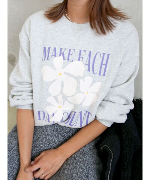 Ungrid（アングリッド）の「【WEB限定】フラワープリントスウェット（スウェット・レディース・イエロー/ライトグレー/チャコールグレー・FREE）」の21枚目の写真