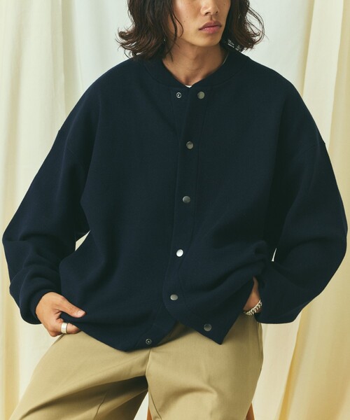 FREAK'S STORE（フリークスストア）の「限定展開 Relax Fit リラックスフィット スウェットライク クルーネック ニットカーディガン（カーディガン/ボレロ・メンズ・杢グレー/ブラウン/レッド/ネイビー/チャコールグレー/ブラック・MEDIUM/LARGE）」の17枚目の写真