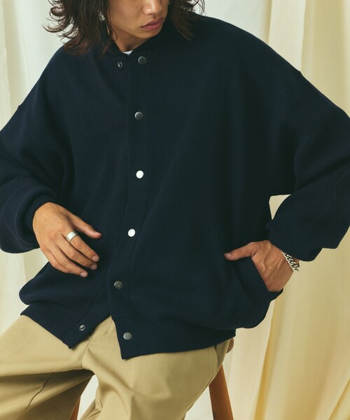 FREAK'S STORE（フリークスストア）の「限定展開 Relax Fit リラックスフィット スウェットライク クルーネック ニットカーディガン（カーディガン/ボレロ・メンズ・杢グレー/ブラウン/レッド/ネイビー/チャコールグレー/ブラック・MEDIUM/LARGE）」の16枚目の写真