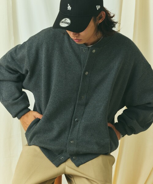 FREAK'S STORE（フリークスストア）の「限定展開 Relax Fit リラックスフィット スウェットライク クルーネック ニットカーディガン（カーディガン/ボレロ・メンズ・杢グレー/ブラウン/レッド/ネイビー/チャコールグレー/ブラック・MEDIUM/LARGE）」の8枚目の写真