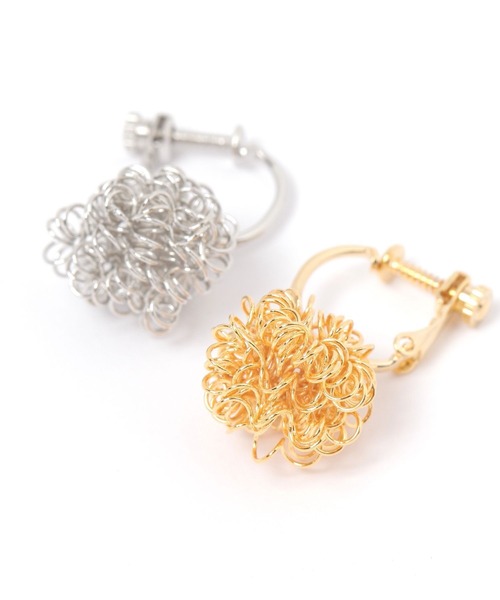 GLOBAL WORK（グローバルワーク）の「MADE IN JAPAN/モシャボールイヤリング/145245（イヤリング・レディース・イエロー/シルバー・ONE SIZE）」の3枚目の写真