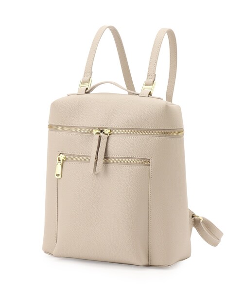 index（インデックス）の「◆フロントジップリュック（バックパック/リュック・レディース・ブラック/ベージュ・00）」の9枚目の写真