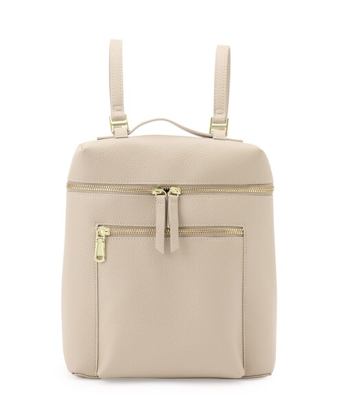 index（インデックス）の「◆フロントジップリュック（バックパック/リュック・レディース・ブラック/ベージュ・00）」の10枚目の写真