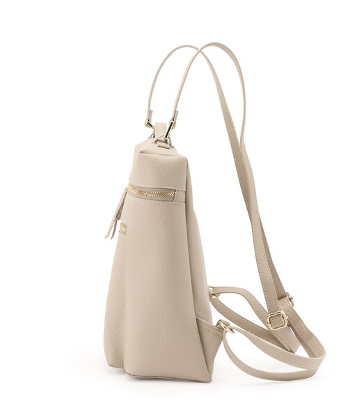 index（インデックス）の「◆フロントジップリュック（バックパック/リュック・レディース・ブラック/ベージュ・00）」の11枚目の写真