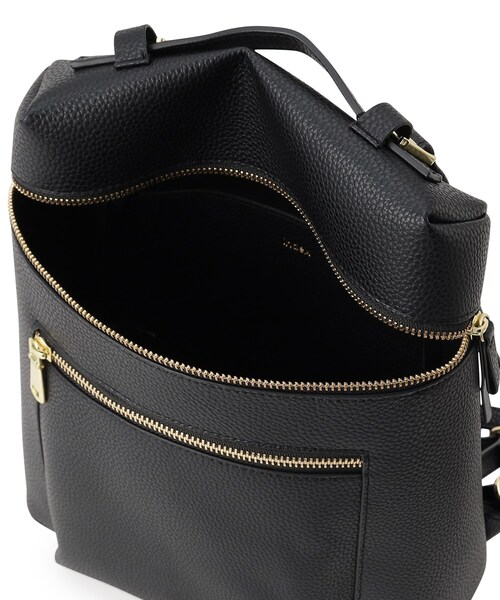 index（インデックス）の「◆フロントジップリュック（バックパック/リュック・レディース・ブラック/ベージュ・00）」の15枚目の写真